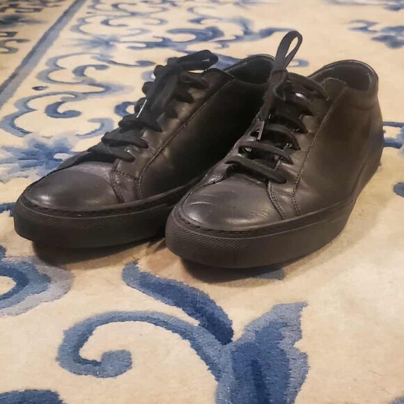 Common Projects Black Original Achilles Leather Sneakers - Picture 1 of 8